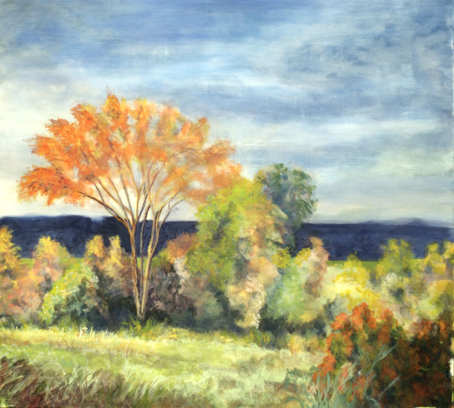 Elm Afire, Setting Sun by Edward Cating
